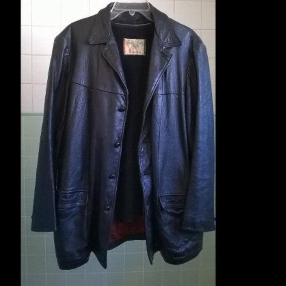 Brazina Black Leather Jacket - Picture 1 of 2